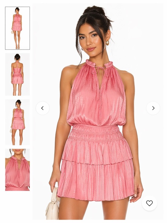 3RD & Fourth Dresses & Skirts - 3RD & Fourth Pink Satin Halter Mini Dress Size Medium